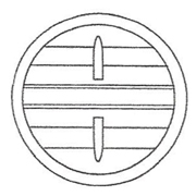 circle shutters with horizontal louvers