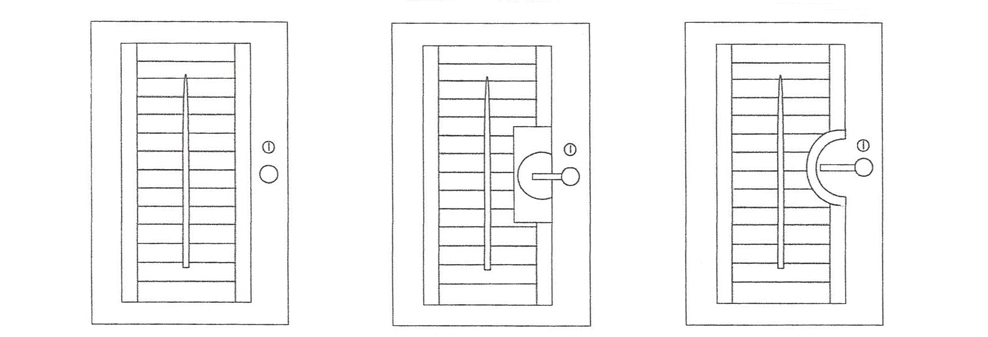 Plantation shutters can be manufactured and mounted on doors with glass inset