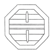 octagon shutters with horizontal louvers